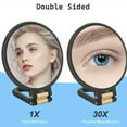 thumbnail image 5 of Goxteam Magnifying Mirror With Handle, Double Side Handheld Mirror With 1x 30x Magnification & Adjustable Handle/Stand, Hand Held Foldable Travel Mirror For Makeup, Black, 5 of 7