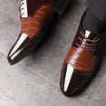 thumbnail image 6 of Brown Men Dress Shoes Chunky Heel Solid Color For Business And Outdoor Wear During Summer Fall, 6 of 7