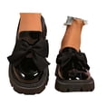thumbnail image 3 of Women's Cute Bowknot Design Loafers Trending Solid on Loafers for Daily Wear Color Black Size 40, 3 of 7