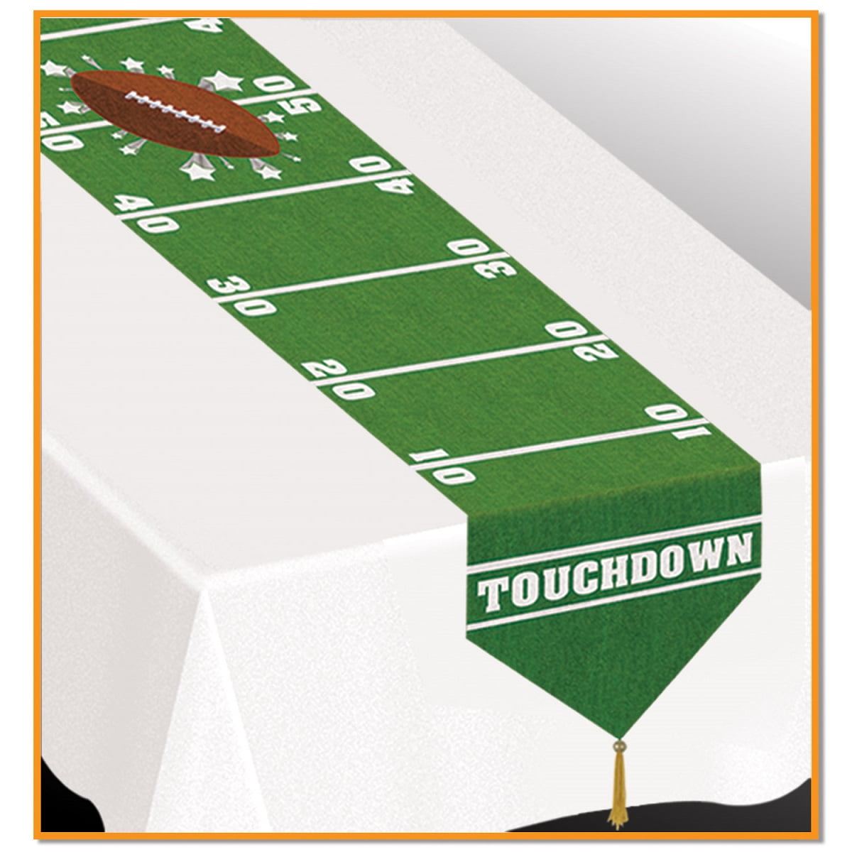 Club Pack of 12 Green and White Game Day Football Disposable Banquet