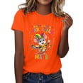 thumbnail image 3 of XAOFW Women's T-Shirts Carnival Short Sleeve Crewneck Cartoon Print T Shirt Leisure Wear Loose Fit Tee Shirts Holiday Vacation Soft Breathable Tops, 3 of 6