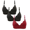 thumbnail image 2 of CLOISE Wireless Bras for Women Support 3 Pack Wireless Push up Bras with Support and Lift Large Bust Seamless Padded Bras Straps Adjustable Comfort Sleeping Everyday Bras Black XL, 2 of 3