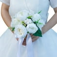 thumbnail image 6 of Wedding Bouquets for Bride, Silk Roses Bridal Wedding Hand Bouquet Bridesmaid Holding Artificial Fake Flowers, 6 of 8