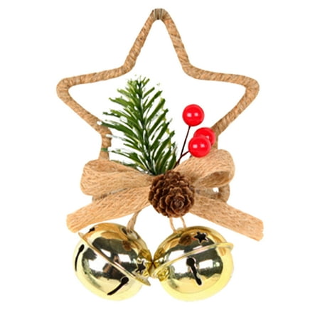 

Christmas Bell Pendant Five Pointed Star Reusable Hanging Bow Christmas Pendant Party Supplies