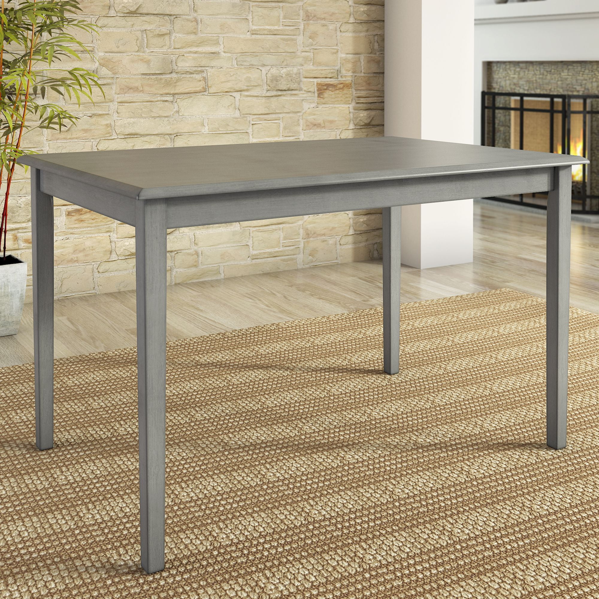 Lexington 5-Piece Dining Set with 48 Dining Table and 4 Slat Back Chairs, Antique Grey