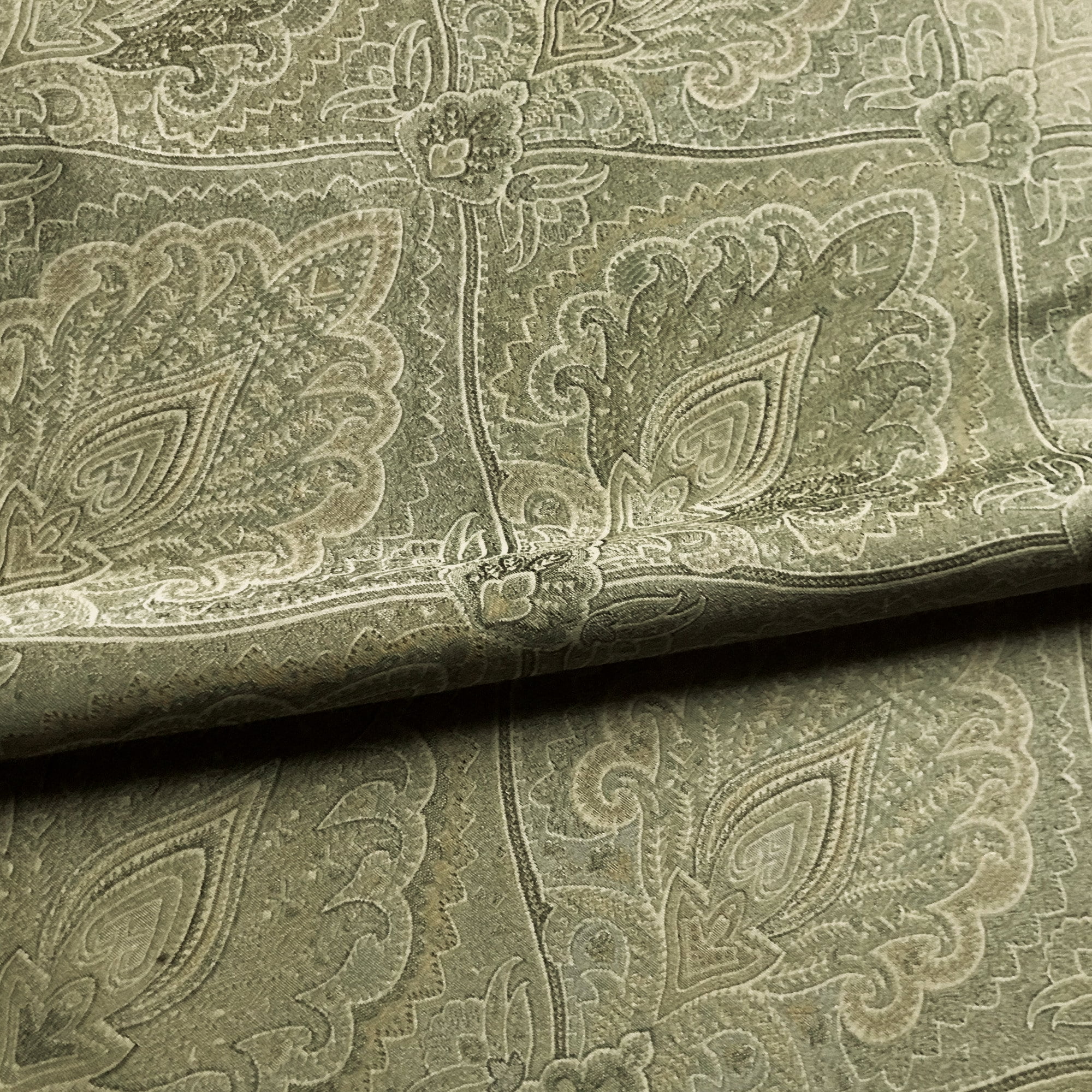 Neutral Traditional Damask Jacquard Upholstery Fabric 54' by the Yard