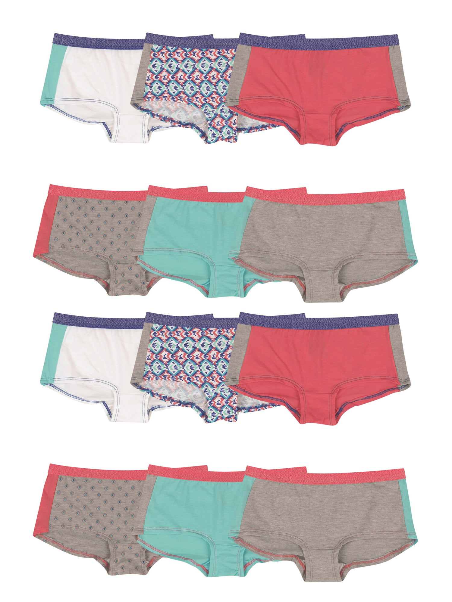 Hanes Girls 12-Pack Sporty Stretch Girl Short Panties 
