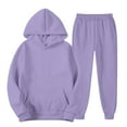 thumbnail image 4 of Fgvctg Mens Sweatsuits Set 2 Piece Winter Sweatsuit Fashion Jogger Sweatpants Plus Size Tracksuits Oversized Sweatshirt Lounge Hoodies with Pockets Purple L, 4 of 5