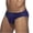 Dark Blue, variant on Men's Shiny Low Rise Briefs Faux Leather Solid Color Underwear for Party Swim and Intimate Wear