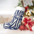 thumbnail image 6 of Flannel Christmas Stocking 17.7×11×7in Soft And Light Touch Good Socks Splicing Design Can Be Used For Hanging Zebra Print Style Steelblue_1, 6 of 8