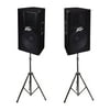 Peavey PV 115 15" 2-Way Live Sound Pro DJ Speaker (2) + Pyle 6' Tripod Stand (2)