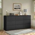 thumbnail image 3 of Furnihold Large 9-drawers Dresser For Bedroom, Modern 63"W Double Dresser for Closet, Black, 3 of 6
