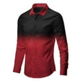 thumbnail image 5 of Huankd Men's Wrinkle Free Slim Fit Dress Shirts Formal Long Sleeve Button Down for Wedding Business Red 2XL, 5 of 5