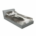 thumbnail image 3 of Ambesonne Nature Fitted Sheet & Pillow Sham Set, Waterfalls in Yosemite, Full, Black White, 3 of 3
