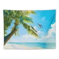thumbnail image 5 of BCIIG  Ocean Beach Tapestry Tropical Seaside Island Palm Tree Waves Tapestries Window View Summer Clear Sea Paradise Landscape Wall Hanging for Living Room Bedroom Home Decor 40x30inch, 5 of 6