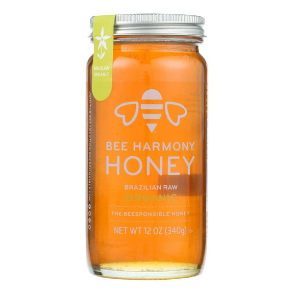 Bee Harmony, Organic Honey, 12 oz Glass Jar, No Allergens