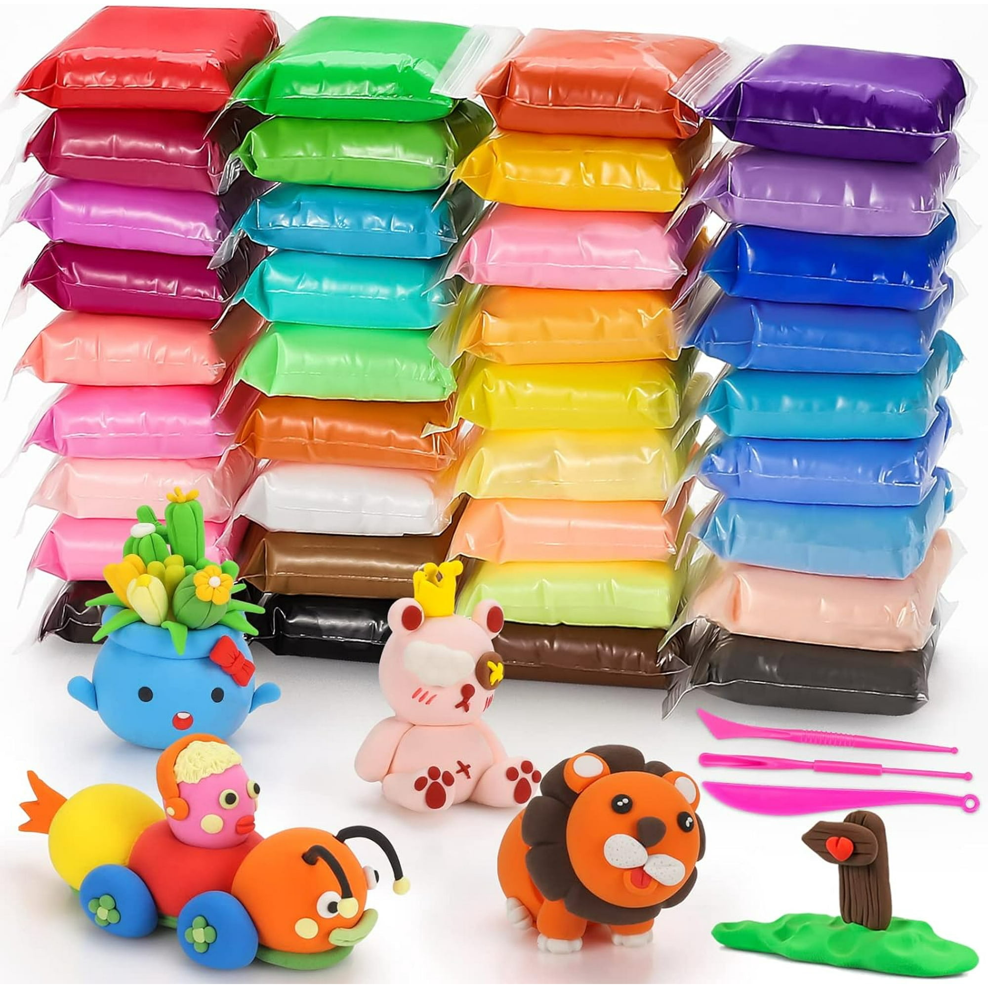 Fuebueo DIY Model Magic Clay 36 Colors Nature Color DIY Air Dry