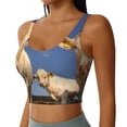 thumbnail image 2 of Vsdgher Cows Cattles Print Women Sleeveless Athletic Tank Top Built-in Bra Camisole Sports Vest for Yoga Running Fitness Exercise with Removable Pads, 2 of 8