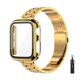 thumbnail image 1 of Correa para reloj CSJCUBIC de acero inoxidable dorado de 44 mm con funda, 1 of 7