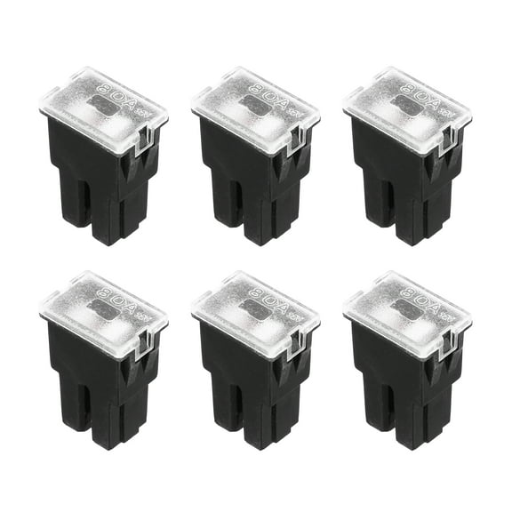Uxcell 6pcs Cartridge Fuse, 32VDC 80A Female Terminal Automotive Assortment J Case Fuse for Car, Truck, RV, Boats, Sky Blue