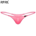 thumbnail image 2 of Tanga de talle bajo para hombre, ropa interior de Bikini, cintura elástica de Color sólido, Tanga de malla transparente, calzoncillos transparentes, 2 of 5