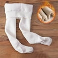 thumbnail image 2 of Girls Baseball Pants White Toddler Kids Baby Girls Cotton Lined Solid Warm Leggings Pantihose Stretchy Basic Full Length Pants Pantyhose for Winter White, L, 2 of 6