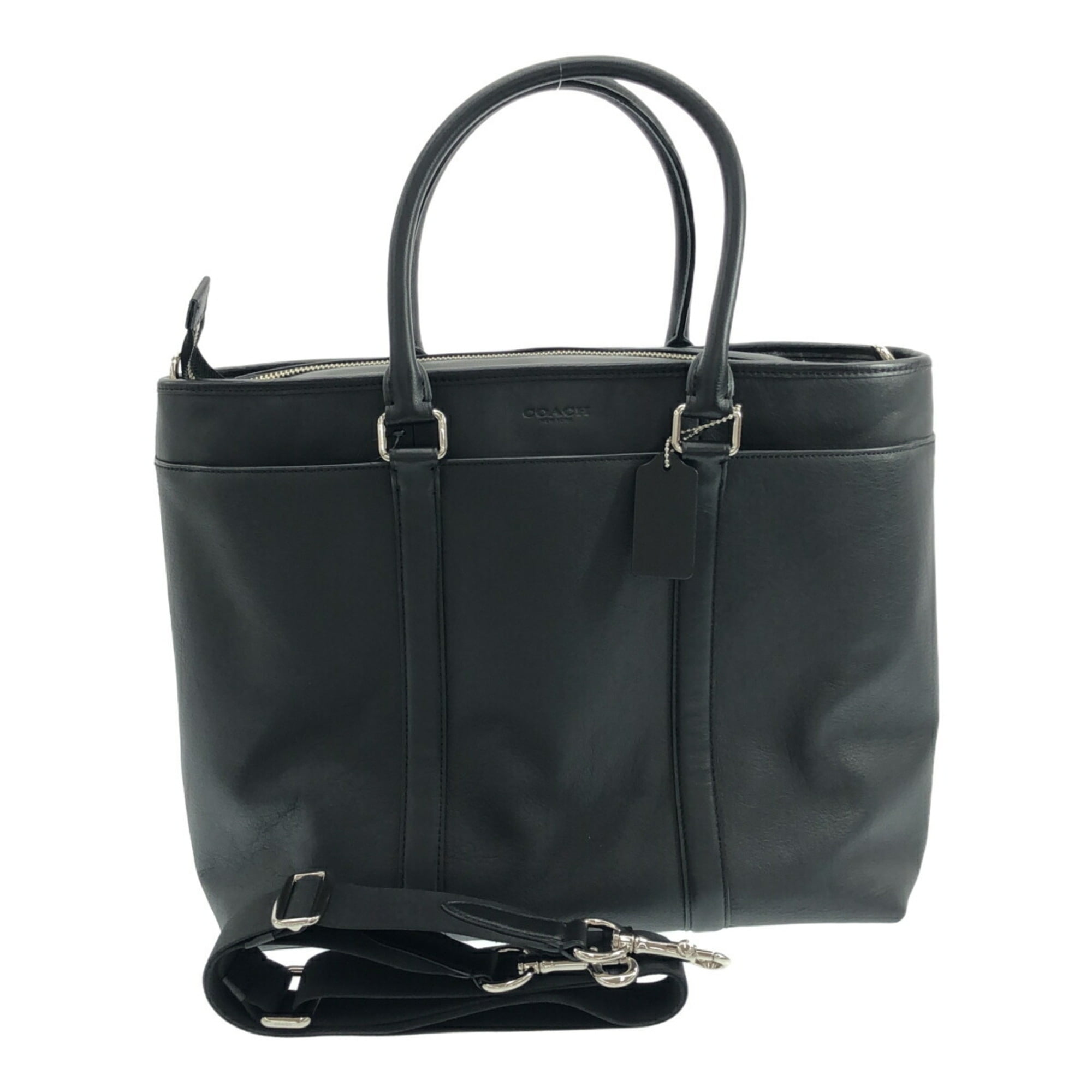 Pre-Owned COACH Tote Bag Shoulder F54758 BLK Black Leather