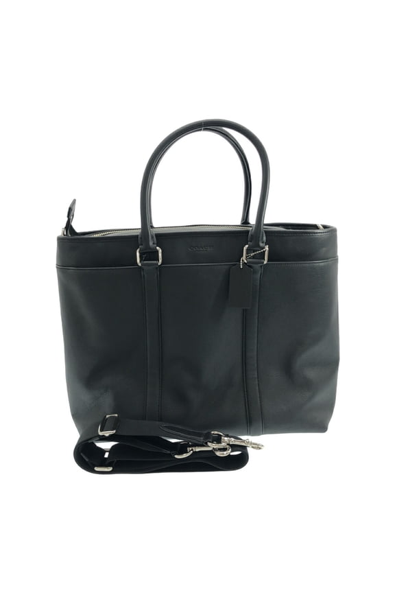 Pre-Owned COACH Tote Bag Shoulder F54758 BLK Black Leather Mikunigaoka Store (Fair)