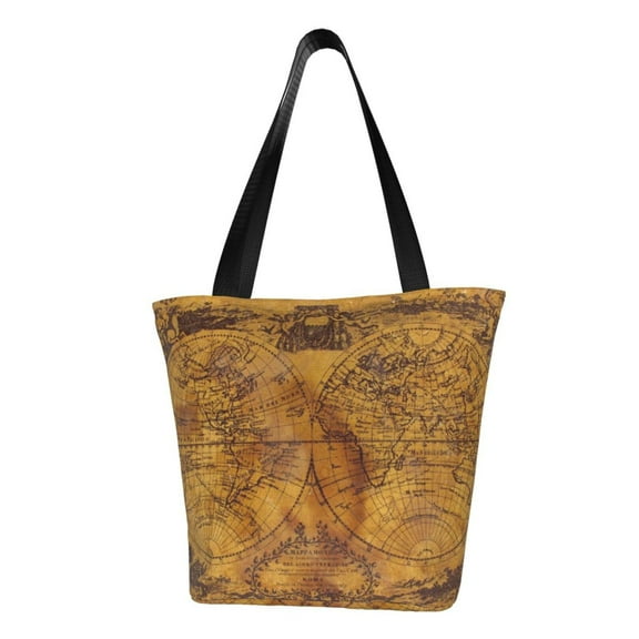 Hirioo Vintage Map for Women's Casual Shoulder Tote Bag Handbag For Women Work College Travel Business Shopping
