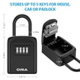 thumbnail image 4 of ORIA Key Lock Box, Wall Mounted Key Safe Box, 4 Digit Combination Key Storage Lock Box, 5 Keys Capacity, Black, 4 of 7