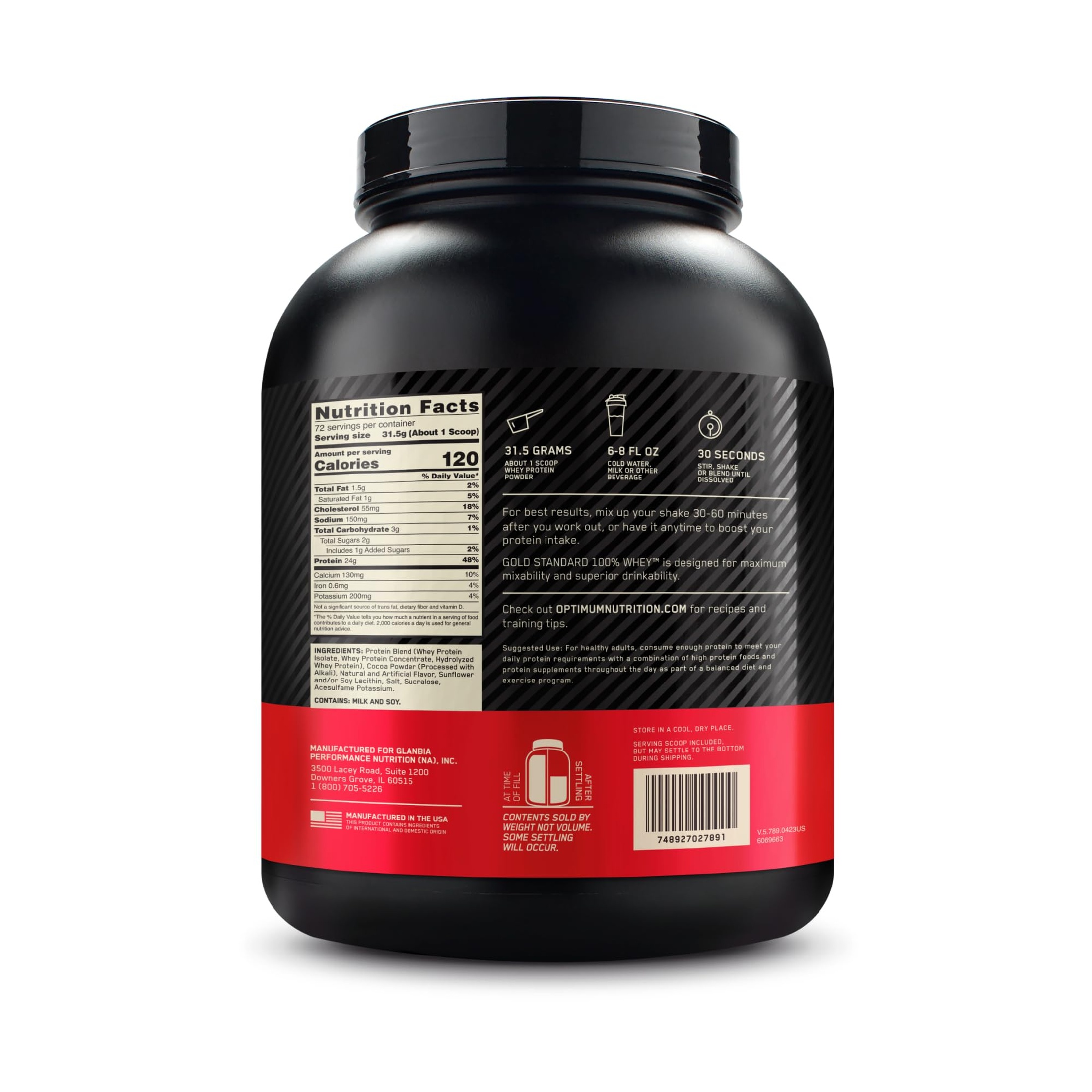 Optimum Nutrition Gold Standard 100% Whey Protein Powder, Rocky Road, 5 Pound (Packaging May Vary)