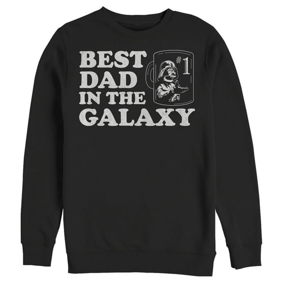 Men's Star Wars Darth Vader Best Dad in the Galaxy Mug Sweatshirt Black 2X Large