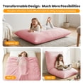 thumbnail image 2 of Convertible Sleeper Sofa Bed, Pink Couch with Storage Bag, High-Density Foam, Corduroy Upholstery, Space-Saving & Portable for Living Room, Home Office, 2 of 9