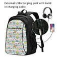 thumbnail image 2 of Pofeuu Space Doodle Print Storage Laptop Backpack with USB Charging Port[Water Resistant] College Computer Bookbag Fits, 2 of 7