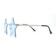 thumbnail image 3 of Rhinestone Studded Rimless Star Shape Hippie Color Sunglasses Gold - Blue, 3 of 4