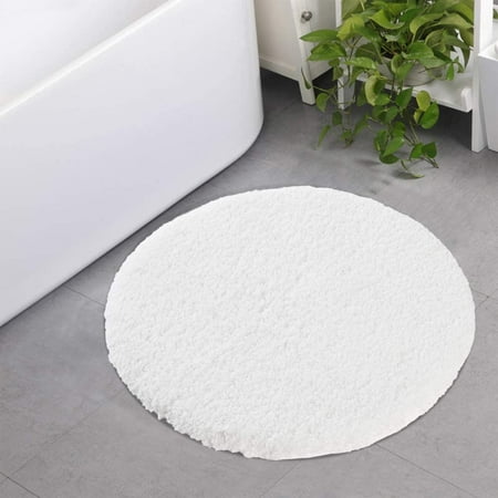 Luxury White Bath Rug 2ft Gy Round Bathroom Non Slip Efficient Water Absorbent Machine Washable Tufted Circle Mat Microfiber Soft Thick Plush Circular Floor Carpet Canada Bath Rug 2ft Gy Round Bathroom, Extra Large Round Bathroom Rugs