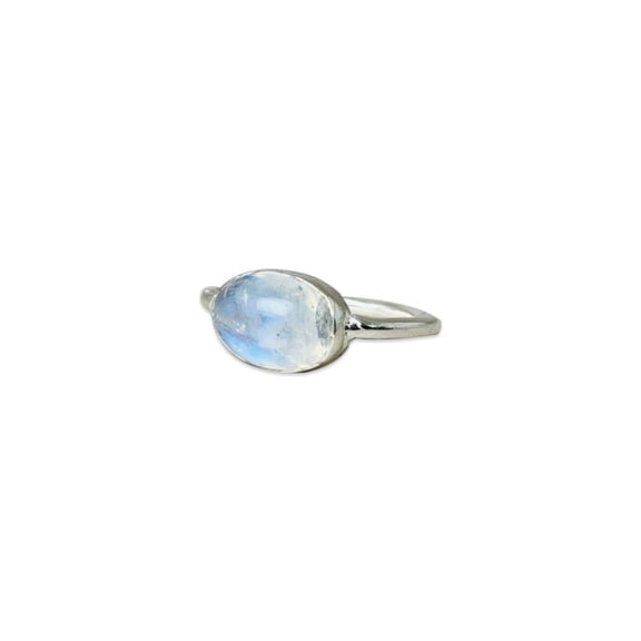 Heaven Crafts 925 Sterling Silver Rainbow Moonstone June Birthstone Handmade Ring For Women