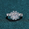 thumbnail image 5 of 0.8 Carat D Color VVS1 Moissanite Diamond Rings for Women, S925 Sterling Silver 18K Gold Plated Sunflower Engagement Rings for Women - Wedding Valentine's Day Birthday Gift with Certificate, 5 of 10