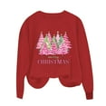 thumbnail image 7 of Wancir Womens' Christmas Sweatshirt Merry and Bright Shirts Plaid Christmas Trees Graphic Pullover Long Sleeve Tops, 7 of 7