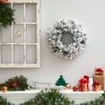 thumbnail image 5 of Nearly Natural PVC Flocked White Prelit LED Battery Operated Wreath, 20" (White), 5 of 7