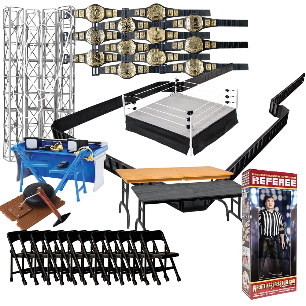 Super Deluxe Wrestling Figure Ring & Accessories Deal for WWE Wrestling Figures 