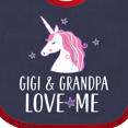 thumbnail image 4 of Inktastic Gigi and Grandpa Love Me Unicorn Grandchild Girls Baby Bib, 4 of 4