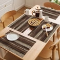 thumbnail image 5 of Brown Wooden Placemats Set of 6 Vintage Farmhouse Retro Art Place Mats Indoor Wipeable Table Mats Washable Cloth Dining Table Placemats for Kitchen Holiday Party Home Decor 13x19 Inch, 5 of 9