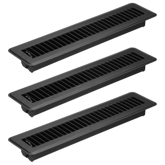 Uxcell 14 x 2 Inch Floor Register, 3pcs Heavy Duty Air Vent Cover Adjustable Floor Grates, Black