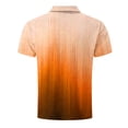 thumbnail image 5 of Men's Casual Shirts Gradient Summer Short Sleeve Contrast Collar Buttoned Tee Polo Shirt with Pocket Business Shirts Orange XL, 5 of 5