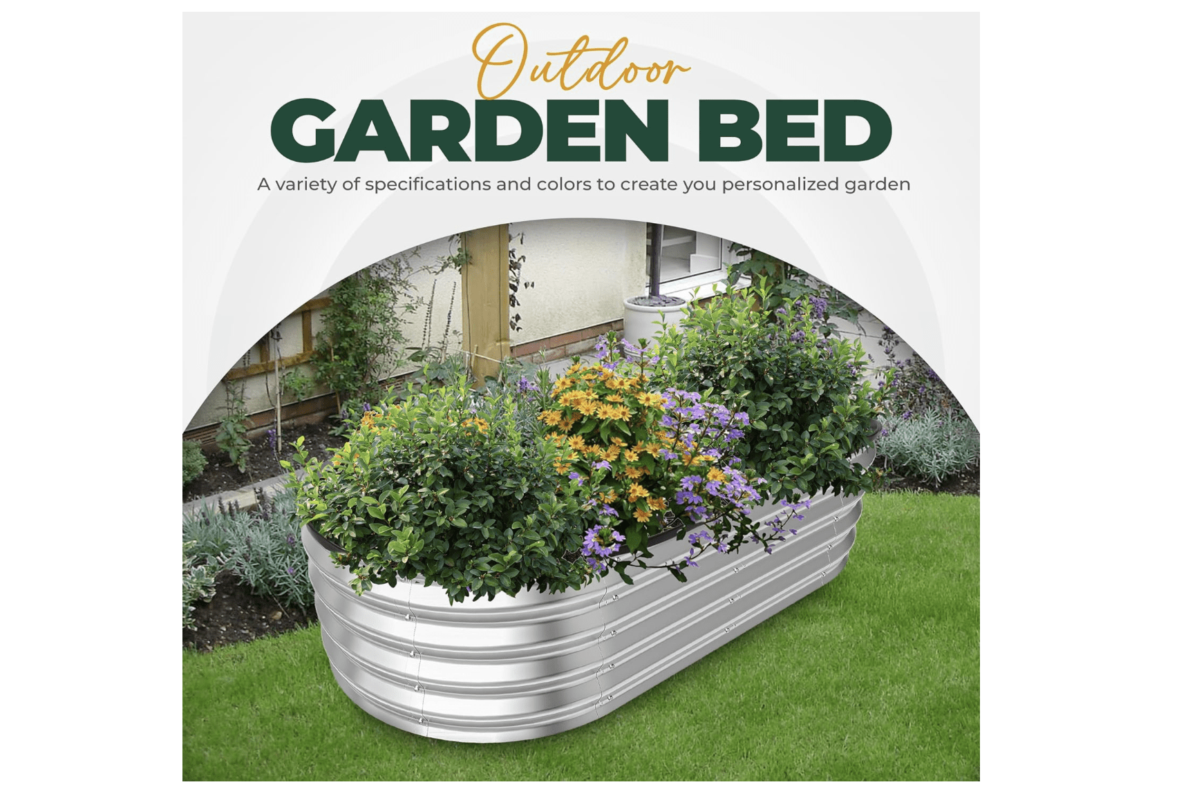 Galvanized Raised Garden Bed, 4ft x 2ft Lightweight Planter Boxes Outdoor with Easy Assembly, Large Garden Bed for Vegetables, Fruits, Flower