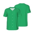thumbnail image 3 of Daiia Forestgreen Mens Baseball Jersey Button Down Shirts Short Sleeve Sports Uniforms-Large, 3 of 9