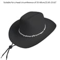 thumbnail image 3 of COMEET Cowboy Hat, Stripe of Rhinestones Hat for Woman Girls Breathable Hat with Adjustable Chin Rope Hat, 3 of 10