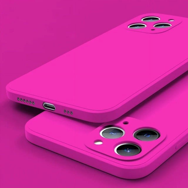 wangyu Neon Liquid Silicone Colorful Soft Case for iPhone 15 14 13 12 11 Pro Max Plus XS XR X Fluorescent Microfiber Cover