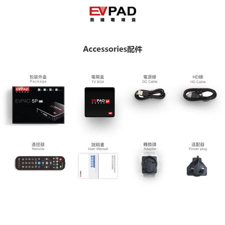 evpad 5p 国际版 4g ram 32g rom android tv box north america asia hk jp cn taiwan tv 官方版易播電視盒 加拿大总经销